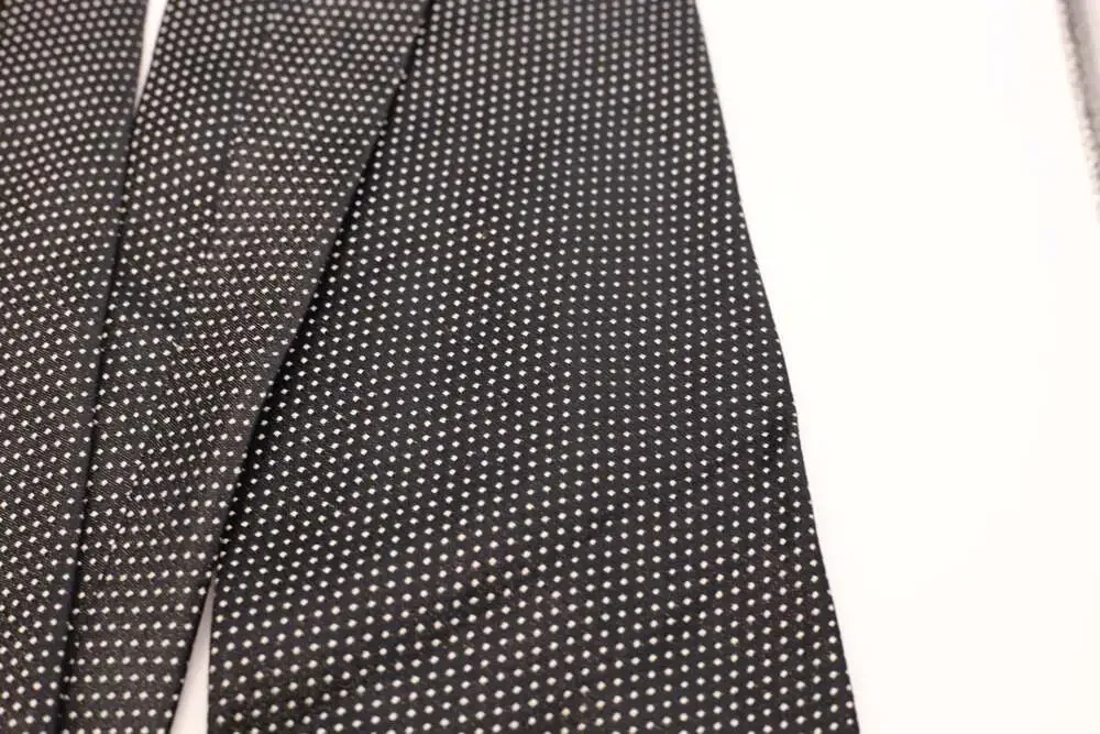 Calvin Klein Men's Black and White Pin Dot 100% Silk Necktie